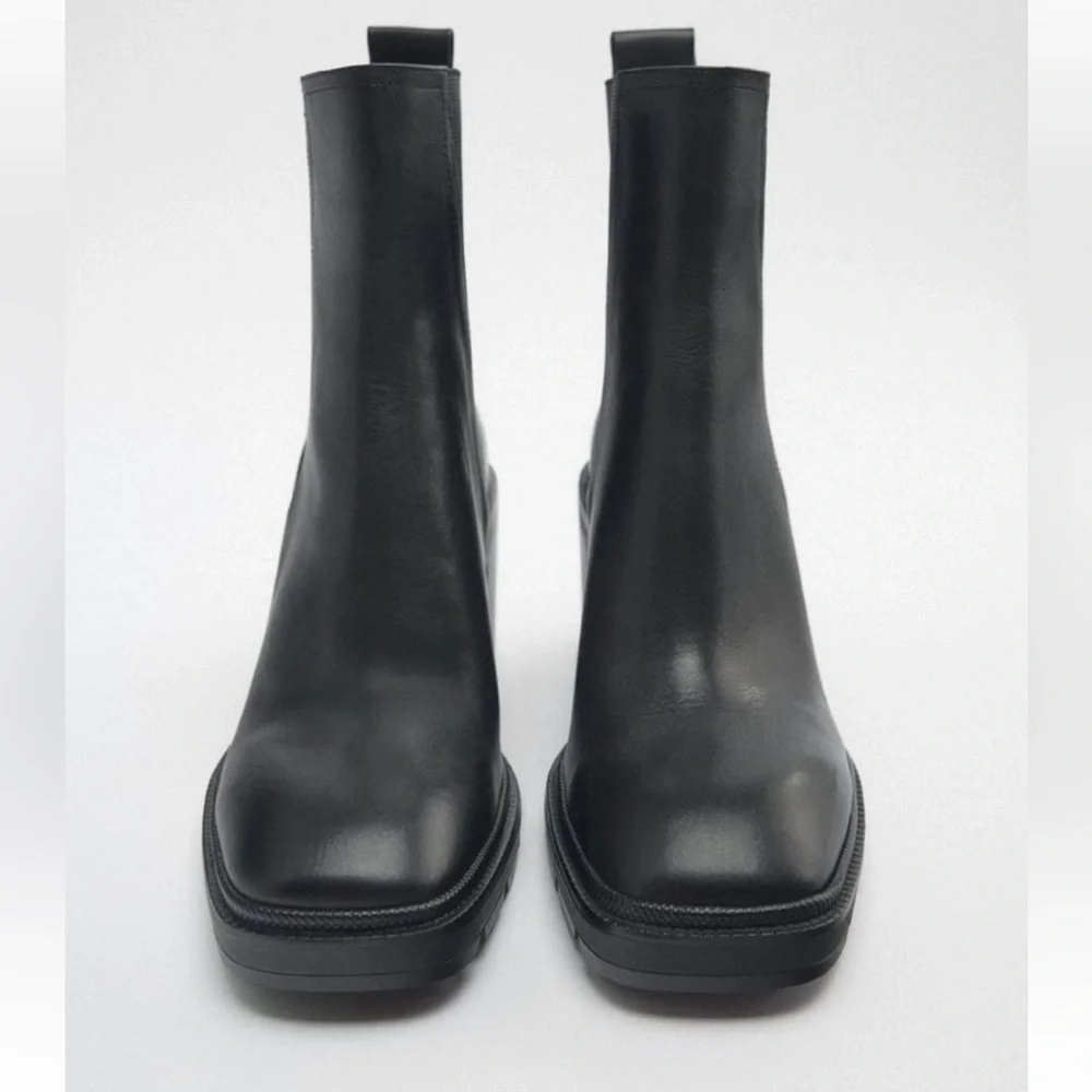 Zara Leather Boots - Picture 3 of 9